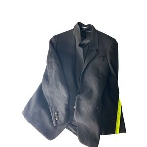 Vittorio Rex Vintage Black Wool Blazer Made In Italy Gold Button Tailored Jacket